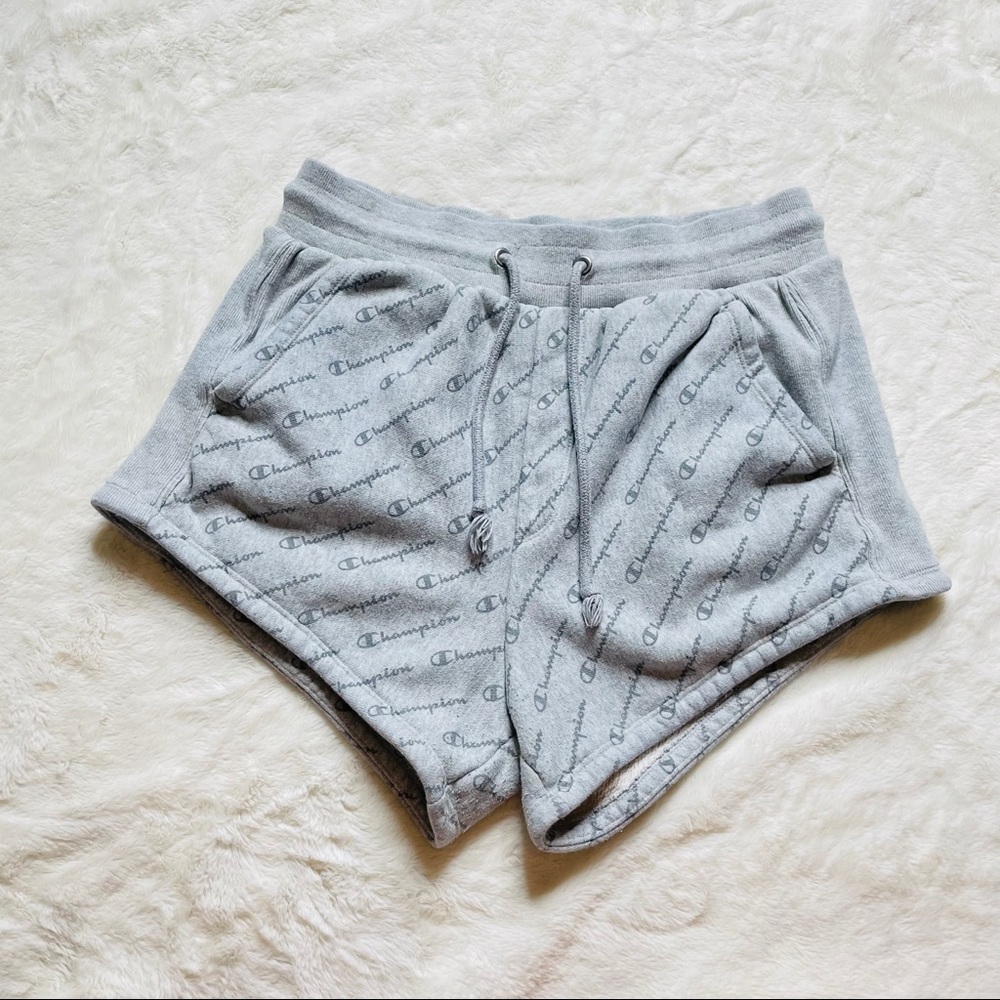 Champion Reverse Weave Gray All Over Print Shorts - Picture 2 of 4